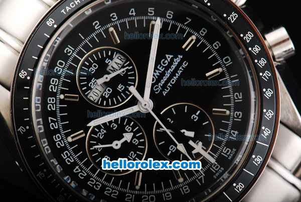 Omega Speedmaster Day Date Automatic Movement 3220.50.00 Black Dial - Click Image to Close