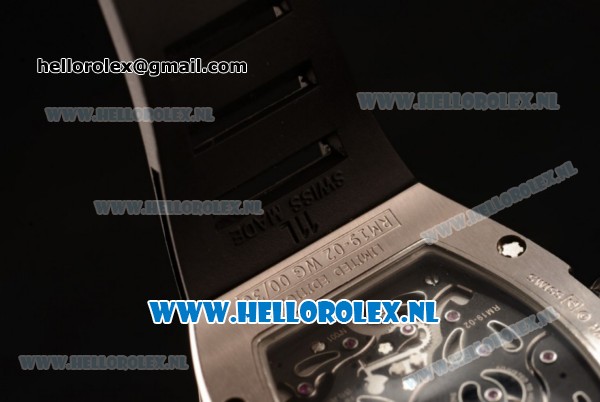 Richard Mille RM19-02 Tourbillon Fleur 9015 Auto Steel Case with Black Dial and Black Rubber Strap - Click Image to Close