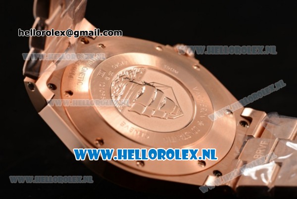 Vacheron Constantin Overseas 9015 Auto Rose Gold Case with Black Dial and Rose Gold Bracelet - 1:1 Origianl (LF) - Click Image to Close