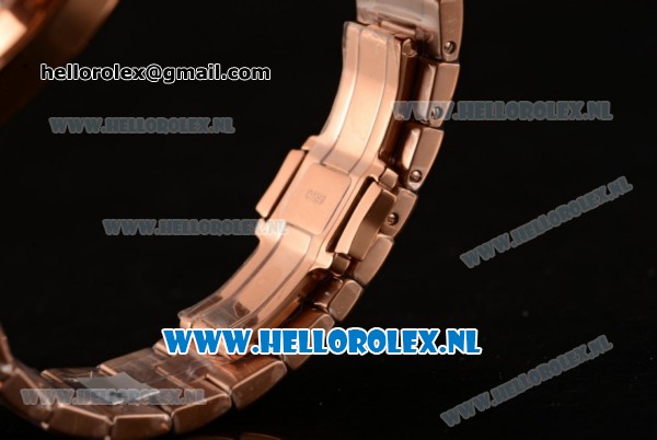 Vacheron Constantin Overseas 9015 Auto Rose Gold Case with White Dial and Rose Gold Bracelet - 1:1 Origianl (LF) - Click Image to Close