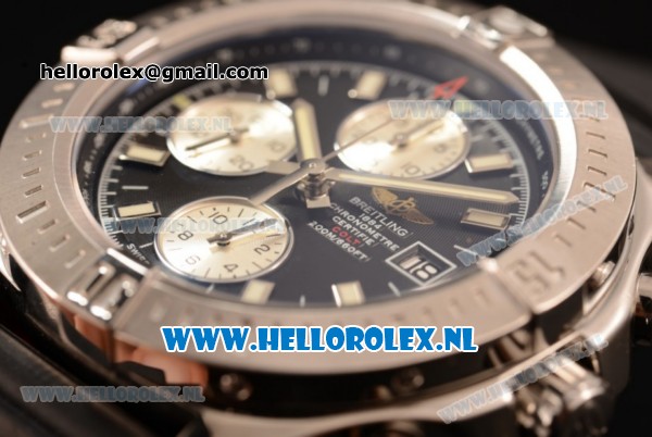 Breitling Colt Chronograph 2824 Auto Steel Case with Black Dial and Black Rubber Strap - Click Image to Close