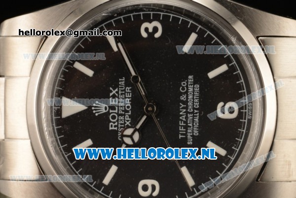 Rolex Explorer Tiffany & Co. Asia Auto with Steel Case Black Dial and Steel Bracelet - Click Image to Close