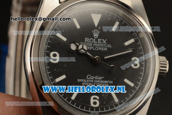 Rolex Explorer Cartier Steel Case Asia Auto with Black Dial and Steel Bracelet - Click Image to Close