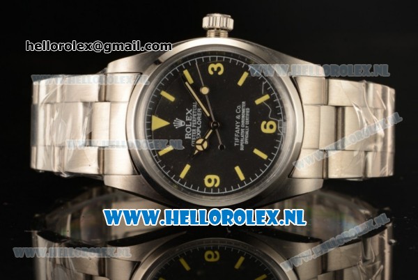 Rolex Explorer Tiffany & Co. Asia Auto with Black Dial and Steel Case Steel Bracelet - Click Image to Close