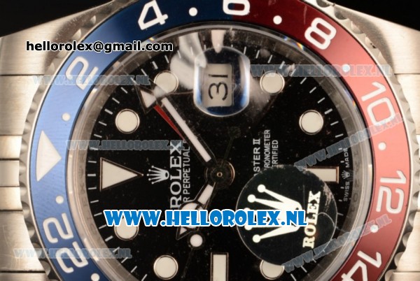 Rolex GMT-Master II 2836 Auto Steel Case with Black Dial and Steel Bracelet - Click Image to Close