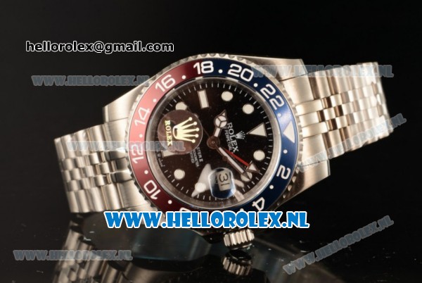 Rolex GMT-Master II 2836 Auto Steel Case with Black Dial and Steel Bracelet - Click Image to Close