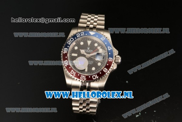 Rolex GMT-Master II 2836 Auto Steel Case with Black Dial and Steel Bracelet - Click Image to Close