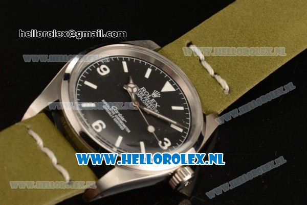 Rolex Explorer Cartier 2813 Auto Steel Case with Black Dial and Green Nylon Strap - Click Image to Close