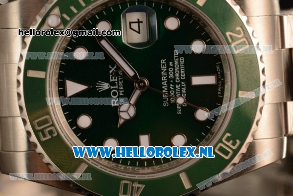 Rolex Submariner 2836 Auto 904Steel Case with Green Dial and Steel Bracelet - 1:1 Original (JF) - Click Image to Close