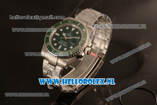 Rolex Submariner 2836 Auto 904Steel Case with Green Dial and Steel Bracelet - 1:1 Original (JF) - Click Image to Close