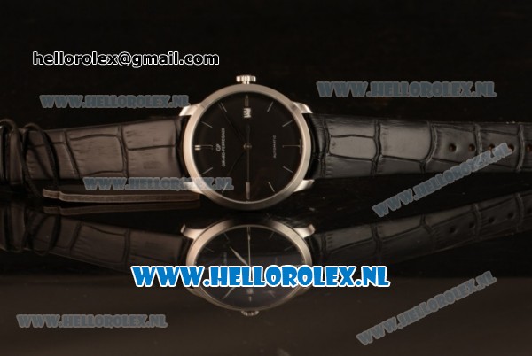 Girard Perregaux Classique 9015 Auto Steel Case with Black Dial and Black Leather Strap - Click Image to Close