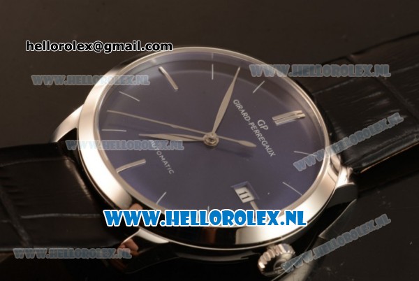 Girard Perregaux 1966 Cadran Bleu 9015 Auto Steel Case with Blue Dial and Blue Leather Strap - Click Image to Close