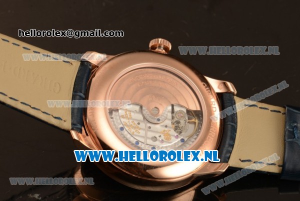 Girard Perregaux 1966 9015 Auto Rose Gold Case with Blue Dial and Blue Leather Strap - Click Image to Close