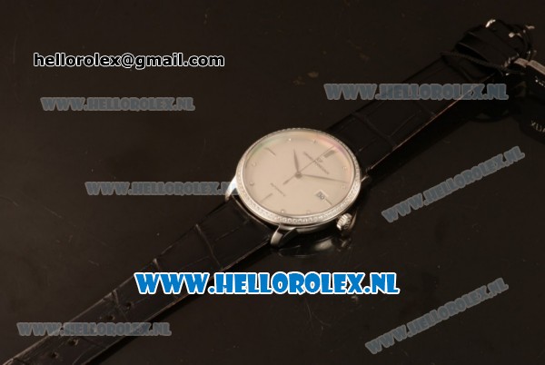 Girard Perregaux 1966 9015 Auto Steel Case with White Dial and Black Leather Strap - Click Image to Close