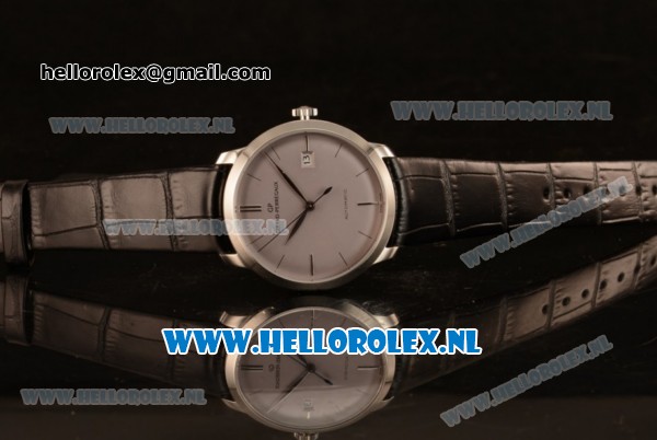 Girard Perregaux 1966 9015 Auto Steel Case with Grey Dial and Black Leather Strap - Click Image to Close