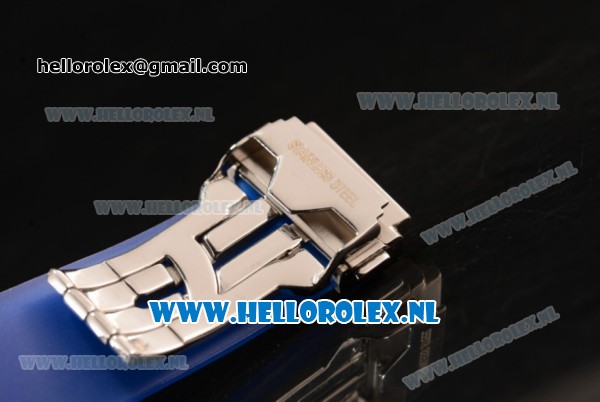 Hublot MP-06 Senna Chrono OS20 Quartz Rubber Case with Skeleton Dial and Blue Rubber Strap - Click Image to Close
