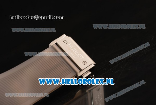 Hublot MP-06 Senna Chrono OS20 Quartz Rubber Case with Skeleton Dial and Grey Rubber Strap - Click Image to Close