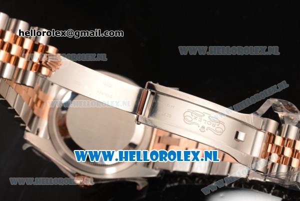 Rolex Datejust Rose Gold Case 3135 Auto with Pink Dial and Two Tone Bracelet - 1:1 Origianl - Click Image to Close