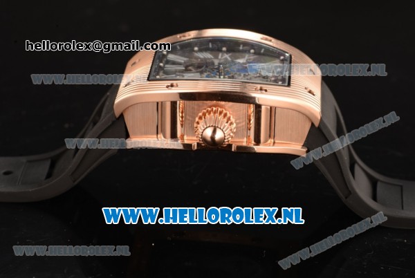Richard Mille RM 018 Tourbillon Hommage a Boucheron 9015 Auto Rose Gold Case with Skeleton Dial and Black Rubber Strap - Click Image to Close
