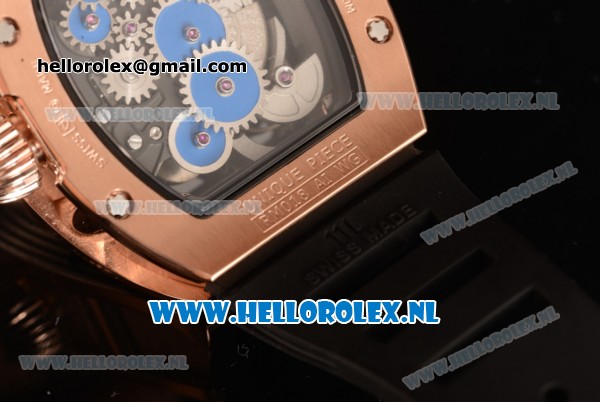 Richard Mille RM 018 Tourbillon Hommage a Boucheron 9015 Auto Rose Gold Case with Skeleton Dial and Black Rubber Strap - Click Image to Close