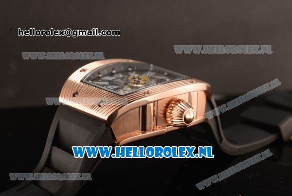 Richard Mille RM 018 Tourbillon Hommage a Boucheron Rose Gold Case with Skeleton Dial and 9015 Auto Black Rubber Strap - Click Image to Close