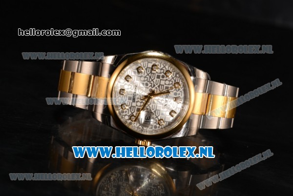 Rolex Datejust Yellow Gold Case 3135 Auto with White Dial and Two Tone Bracelet - 1:1 Origianl (AAAF) - Click Image to Close