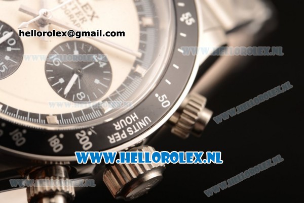 Rolex Daytona Vintage Chronograph OS20 Quartz Steel Case with White Dial and Steel Bracelet - Click Image to Close