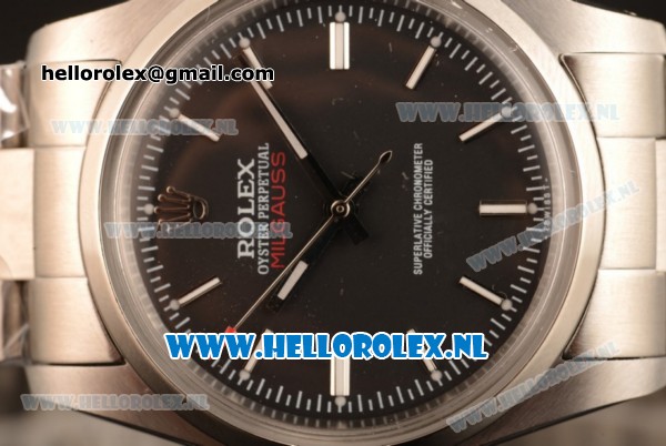 Rolex Milgauss Vintage Asia Auto Steel Case with Black Dial and Steel Bracelet - Click Image to Close