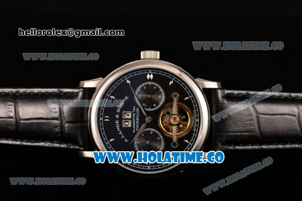 A.Lange&Sohne Tourbilon Pour Le Merite Asia Automatic Steel Case with Black Dial and Silver Markers - Click Image to Close