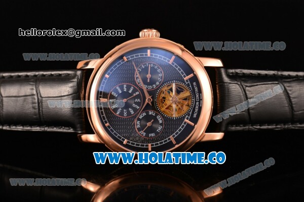 Vacheron Constantin Patrimony Traditionnelle Calibre 2755 Asia Automatic Rose Gold Case with Black Dial and Stick Markers - Click Image to Close