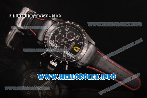 Scuderia Ferrari Chronograph Miyota OS20 Quartz PVD Case with Black Dial and Silver Arabic Numeral Markers - Click Image to Close