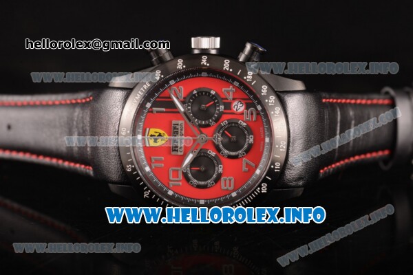 Scuderia Ferrari Chronograph Miyota OS20 Quartz PVD Case with Red Dial and Silver Arabic Numeral Markers - Click Image to Close