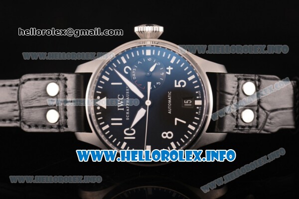 IWC Big Pilot Power Reserve Swiss Valjoux 7750 Automatic Steel Case with Black Dial and White Arabic Numeral Markers (ZF) - Click Image to Close