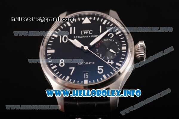 IWC Big Pilot Power Reserve Swiss Valjoux 7750 Automatic Steel Case with Black Dial and White Arabic Numeral Markers (ZF) - Click Image to Close