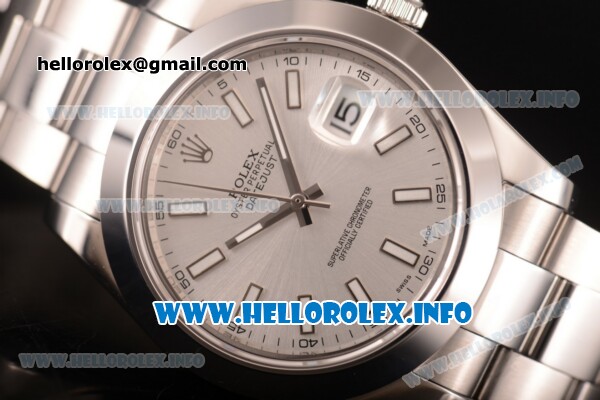 Rolex Datejust II Swiss ETA 2836 Automatic Full Steel with White Dial and Luminous Stick Markers (BP) - Click Image to Close
