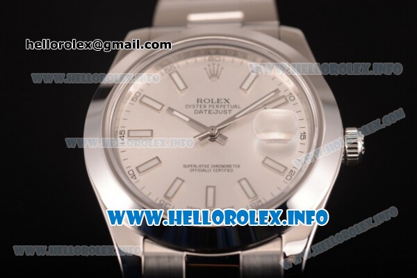 Rolex Datejust II Swiss ETA 2836 Automatic Full Steel with White Dial and Luminous Stick Markers (BP) - Click Image to Close