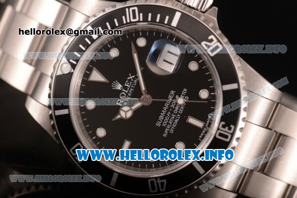 Rolex Submariner Swiss ETA 2836 Automatic Full Steel with Black Dial and White Dot Markers (BP) - Click Image to Close