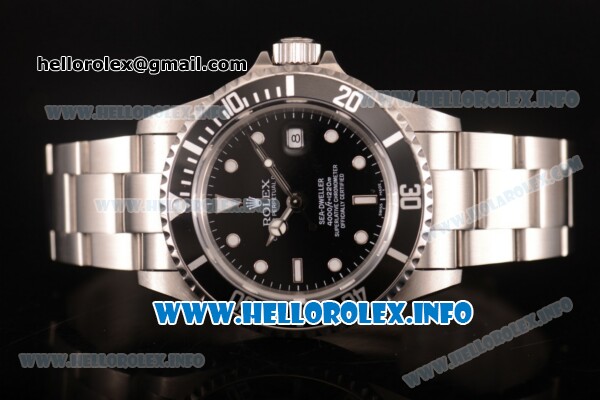 Rolex Sea-Dweller Swisss ETA 2836 Automatic Steel Case/Bracelet with Black Dial and White Dot Markers (BP) - Click Image to Close