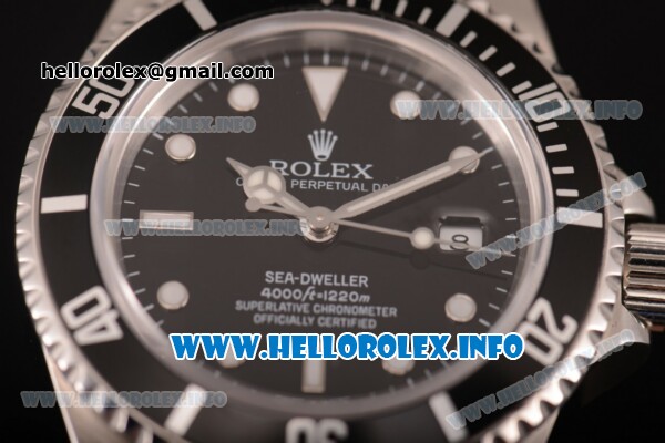 Rolex Sea-Dweller Swisss ETA 2836 Automatic Steel Case/Bracelet with Black Dial and White Dot Markers (BP) - Click Image to Close