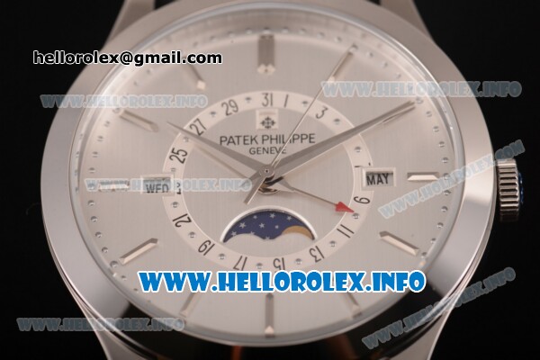 Patek Philippe Grand Complications Perpetual Calendar Miyota Quartz Steel Case with Grey Dial and Silver Stick Markers - Click Image to Close