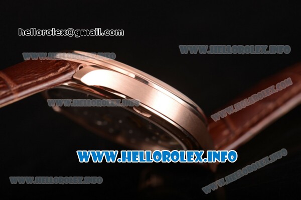 IWC Portuguese Asia 6497 Manual Winding Rose Gold Case with Brown Dial and Arbaic Numeral Markers - Click Image to Close