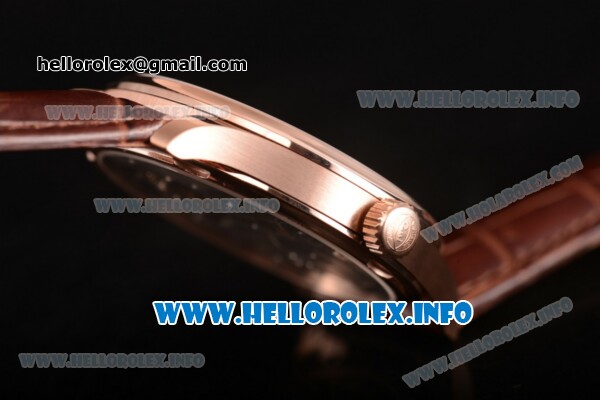 IWC Portuguese Asia 6497 Manual Winding Rose Gold Case with Brown Dial and Arbaic Numeral Markers - Click Image to Close