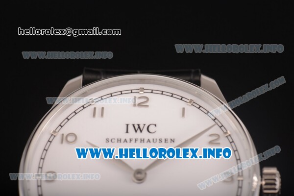 IWC Portuguese Asia 6497 Manual Winding Steel Case with White Dial and Arbaic Numeral Markers - Click Image to Close