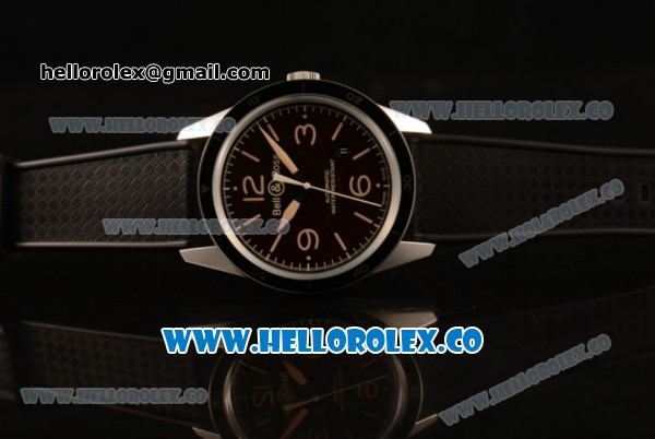 Bell&Ross BR 123 FALCON Miyota 9015 Automatic Steel Case with Brown Dial and Black Rubber Strap - Click Image to Close