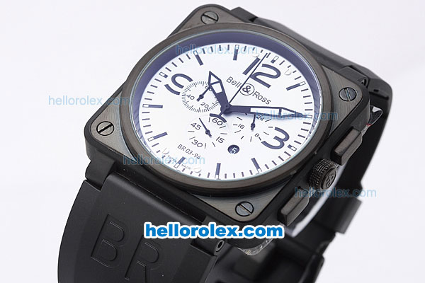 Bell & Ross BR 03-94 Quartz Movement PVD Case with White Dial and Black Marking - Click Image to Close