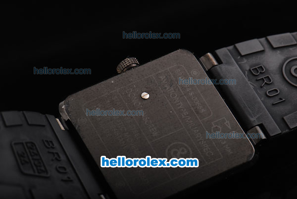 Bell & Ross BR 01-94 Automatic Movement with PVD Case and Green skeleton Dial-Black Rubber Strap - Click Image to Close