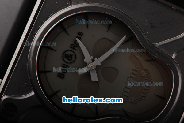 Bell & Ross BR 01-94 Automatic Movement with PVD Case and Grey skeleton Dial-Black Rubber Strap - Click Image to Close
