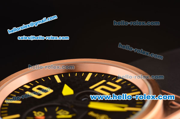 Bell & Ross BR 03-51 Automatic Movement Full Rose Gold Case with Black Dial and Yellow Markers - Click Image to Close