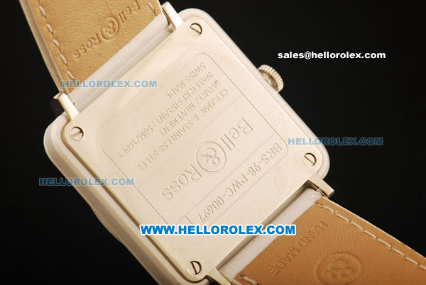 Bell & Ross BR-S Swiss ETA Quartz Ceramic Case with White Dial and Gold Markers - Click Image to Close