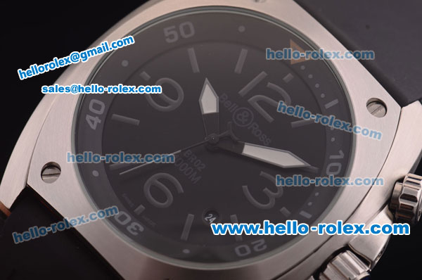 Bell & Ross BR 02 Automatic Movement Sliver Case with Black Dial and White Marking - Click Image to Close